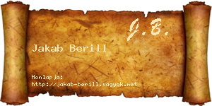 Jakab Berill névjegykártya