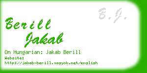 berill jakab business card